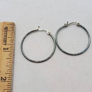Sterling Silver Hoop Hoops Earrings SU 925